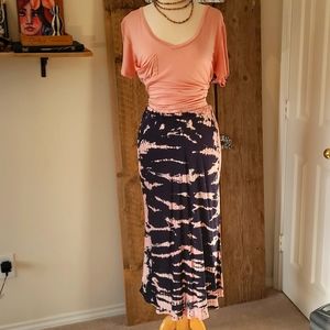 Young Fabulous and Broke Satin Tie Die Skirt